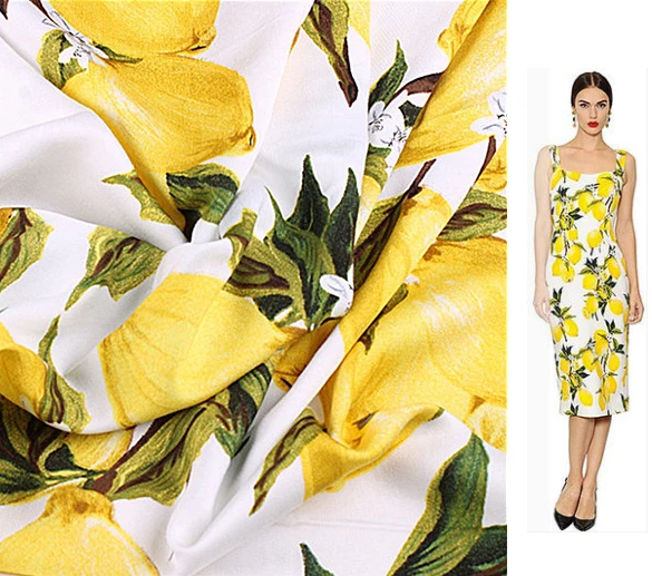 

European Style Lemon Satin-like Silk Wadding Cotton Fabric felt telas tissu african fabric tissus pour patchwork tsum au metre