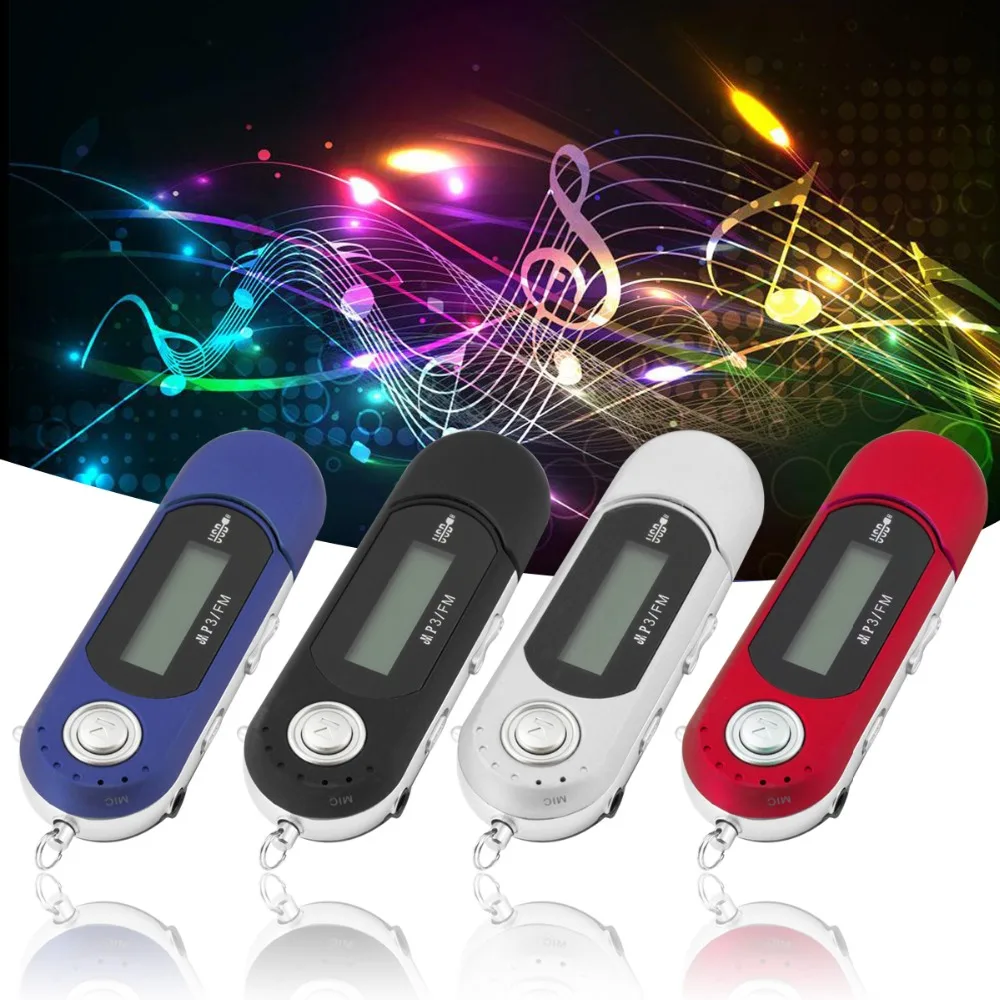 Мини USB MP3 музыкальный плеер пластиковый цифровой ЖК-экран Поддержка 32 Гб TF карта fm-радио Красный Черный Цвет MP3-плеер Музыкальный динамик