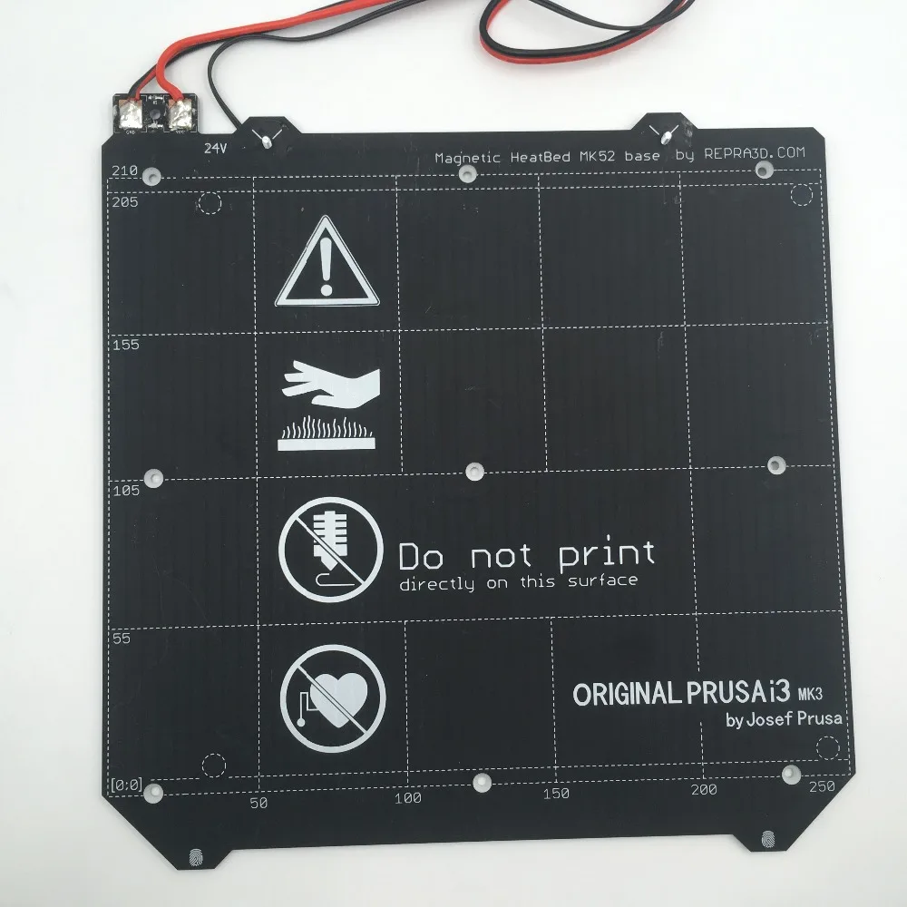 Детали для 3D принтера Prusa i3 MK3 магнитный подогреватель MK52 24 В со стальным листом 2