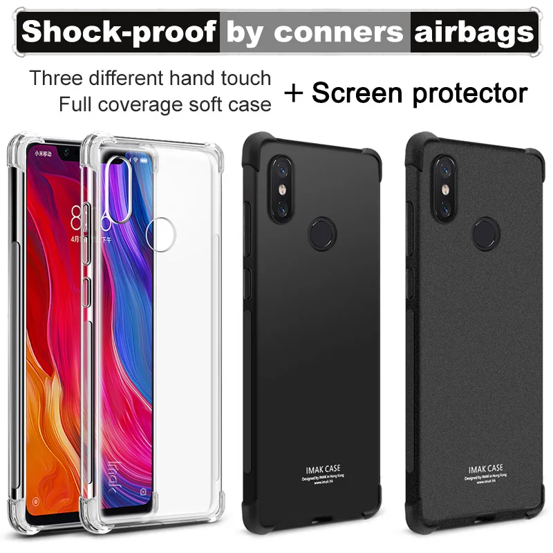 Ударопрочный чехол IMAK Для Xiaomi MI8 SE Lite прозрачный мягкий из ТПУ с подушкой