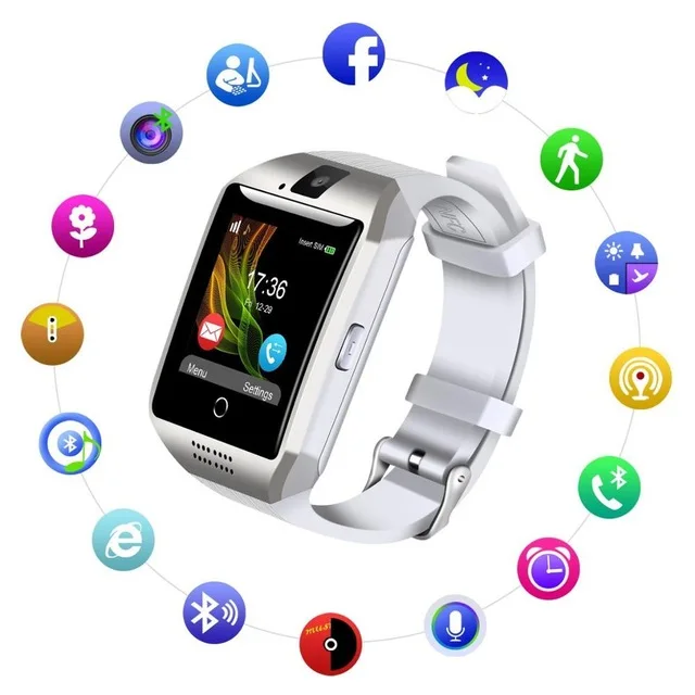 Смарт-часы мужские водонепроницаемые IP67 sim-карты Android Cam телефон Спорт монитор сердечного ритма часы Смарт IOS совместимый лучше, чем dz09 - Цвет: WHITE