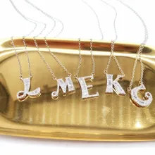 Роскошное женское ожерелье с буквами серебряного цвета, ожерелье с буквами и подвесками, ювелирные изделия с именем, ювелирные изделия для лучших друзей на День святого Валентина