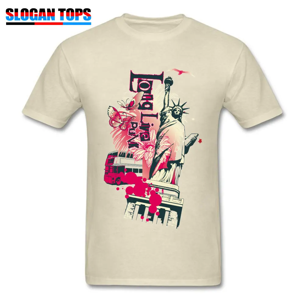 T Shirt 392018925Y Tops Shirt Summer Fall Fitted Unique Short Sleeve Pure Cotton O-Neck Men Top T-shirts Unique 392018925Y beige
