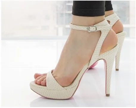 Sandalias de tacón de aguja blancas para mujer, zapatos de vestir,  impermeables, talla 34 43|sandal woman shoes|waterproof sandalssummer  sandals - AliExpress