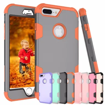 

New contrast color robot shockproof cover for iPhoneXR/XS Max/6S 7 8plus three-in-one anti-drop hybrid hard rubber phone case