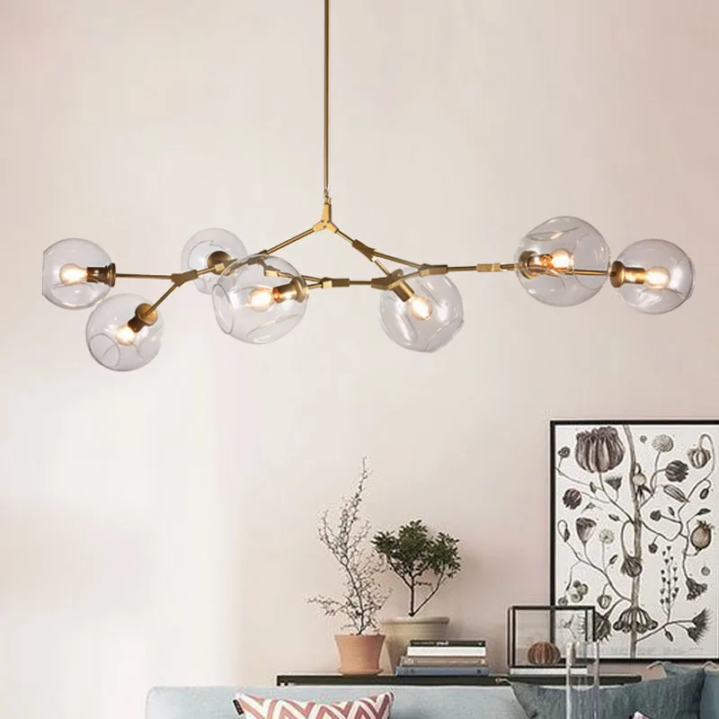 

Modern Pendant Light Glass 5 Lights E27 E27 Metal Plating Pendant Lamp for Living Bed Room Loft Light