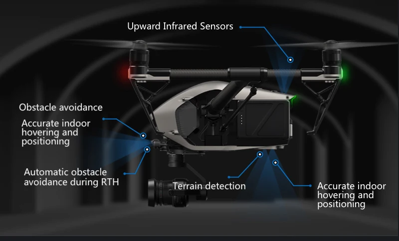 Дрон DJI Inspire 2 с видео 4 K, Spotlight Pro, FPV RC Quadcopter, с Zenmuse X4S или X5S