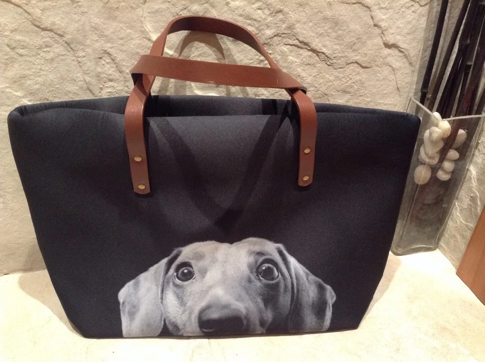 FORUDESIGNS Для женщин Цветочный Сумки Black Lab Милая 3D печати женский Tote сумки на ремне роскошные женские путешествия топ-ручка сумка