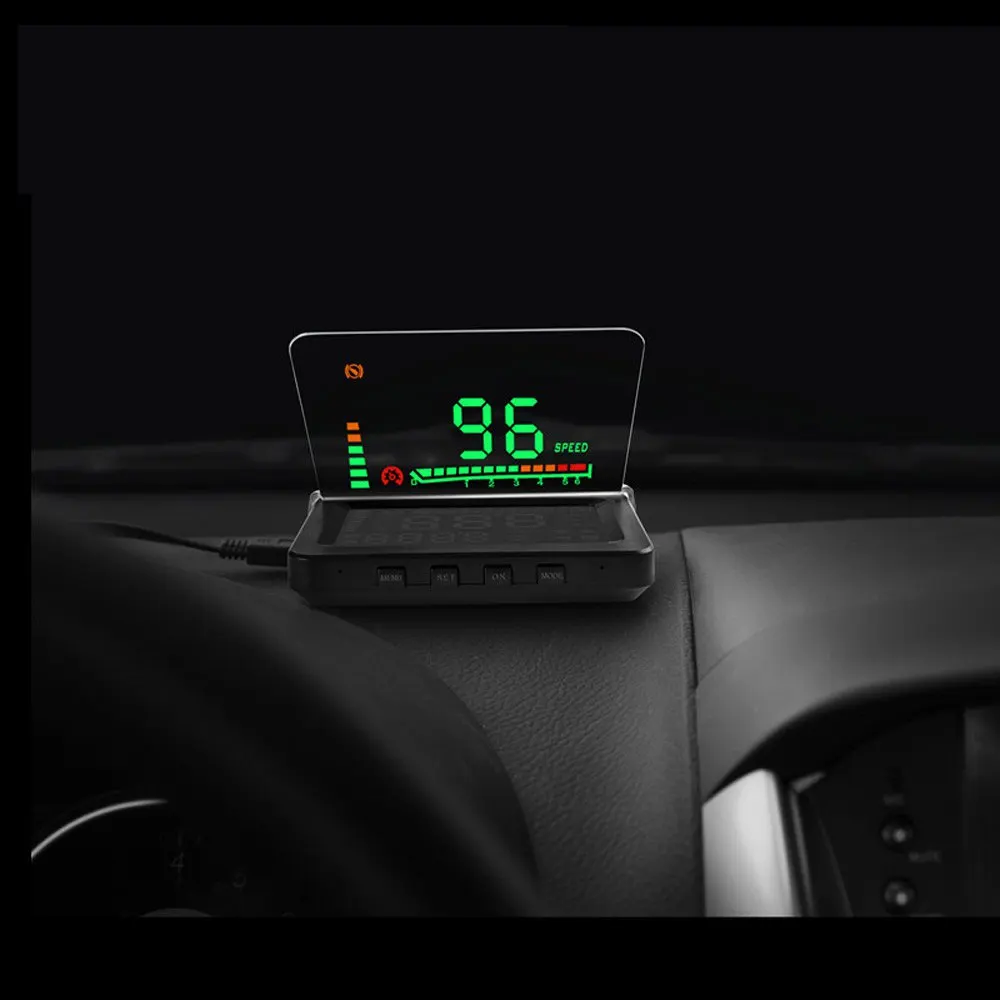 New Universal 4 Inch Car HUD Head Up Display OBD II Engine Fault Alarm Fault Code Elimination High Temperature Alarm Speed Alarm