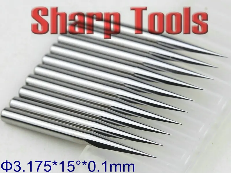 

15 degree 0.1mm V CNC wood cutter Flat Bottom Engraving Bits, Tungsten Carbide PCB Engraving router bit Woodworking Tools Cutter