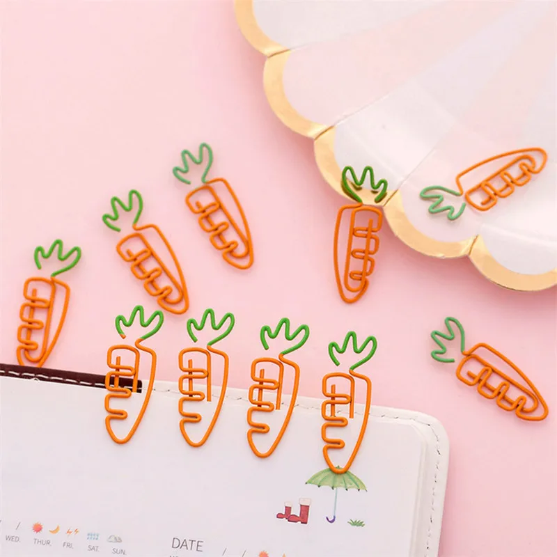 

5pcs/set Creative Cartoon Carrot Paper Clip Bookmark Pin Party Decorations Wedding Favor Gift Baby Shower Decorations-S