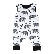 Fashion font b Baby b font Romper 2017 Summer Infant Kids Boy Girl Sleeveless Animal Print