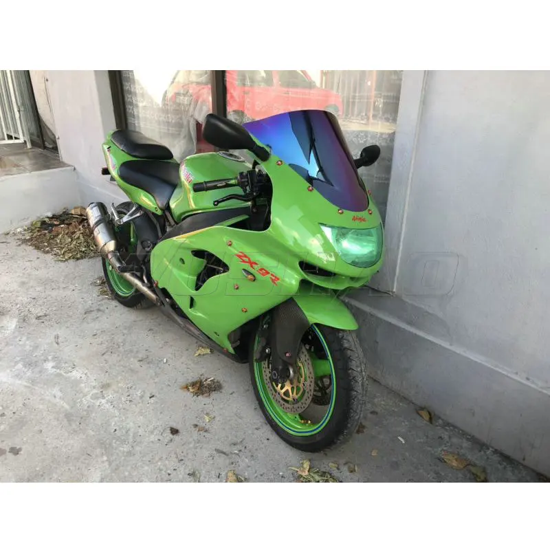 Мотоцикл двойной пузырь лобовое стекло ветер экран для 1998 1999 Kawasaki Ninja ZX-9R ZX9R ZX 9R ZX900C 900 C черный Иридиум - Цвет: Black Iridium