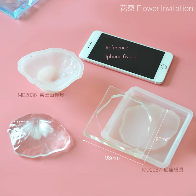 Цветок свадебные приглашения Mt Fuji смолы формы DIY силиконовые эпоксидной для