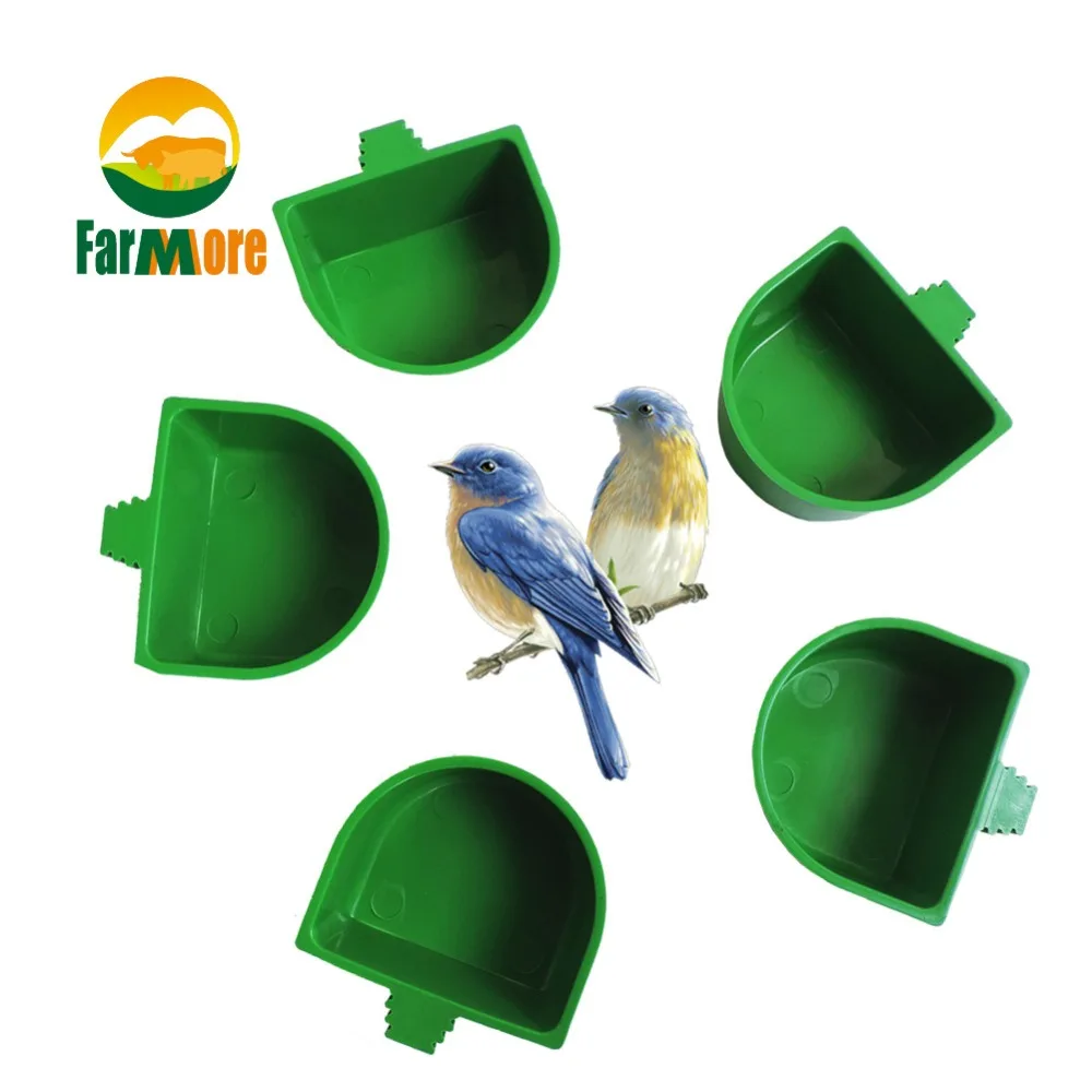 

5PCS Semicircle Parrot Food Bowl With Handle Dove Pigeon Food Container Hanging on the Birdcage Feeder Accessories