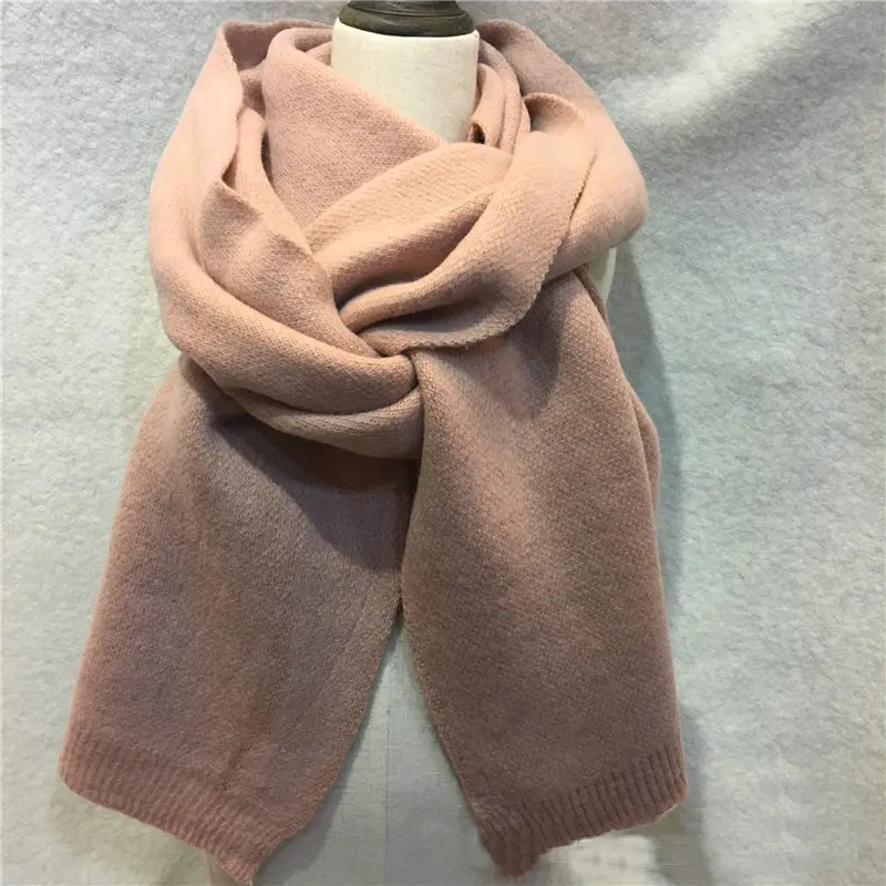 

European Style Tiny Diamond Texture Solid Scarf Women Solid Plaid Warm Pashmina Shawl Thick Knitting Long Scarves Wraps YG479