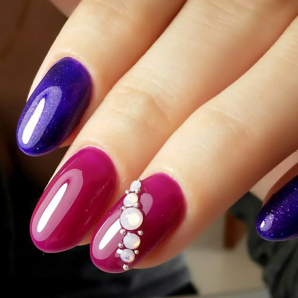 Розовые кристаллы опала, смешанные Стразы для украшения ногтей, маникюрные опаловые Стразы для ногтей, стеклянные подвески для ногтей, Nailart MJZ1028