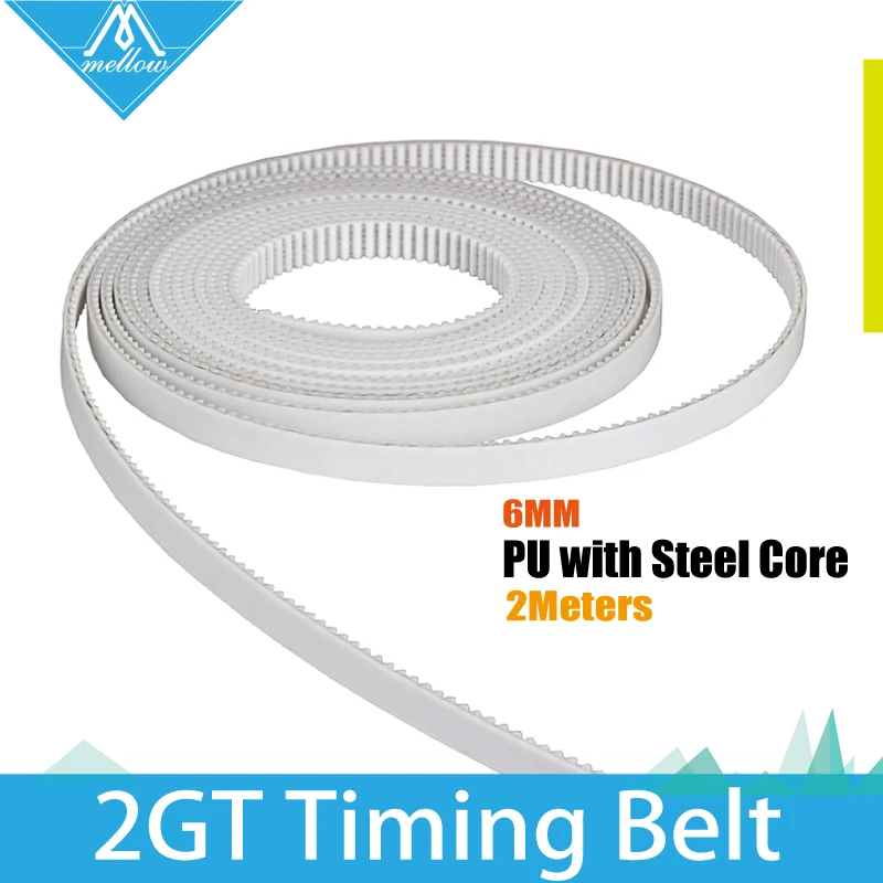 3D Printer Accessory 2M 2GT 6MM PU with steel core GT2 Open Timing Belt Width 6mm