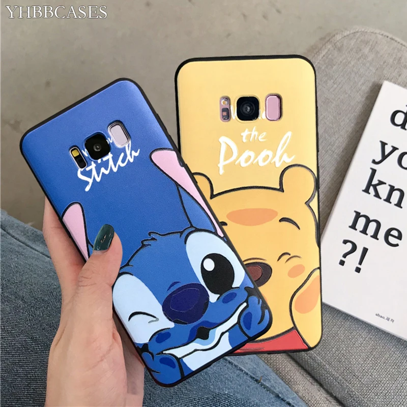 YHBBCASES для Samsung Galaxy S8 S9 S10 плюс рельеф мультфильм животных мягкий чехол Note 8 9 озорной