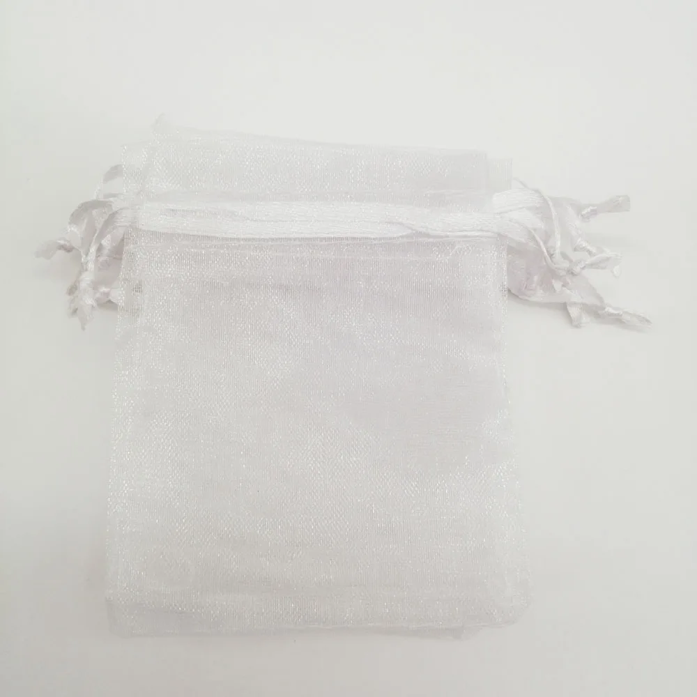 100 шт органзы сумки белые маленькие подарочные мешочки из органзы для стенд для ювелирных украшений рождественские Свадебные ювелирные изделия сумка-кисет для хранения