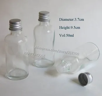 

360 x 50ml Clear Glass Essential Oil Bottle With Aluminum Lids