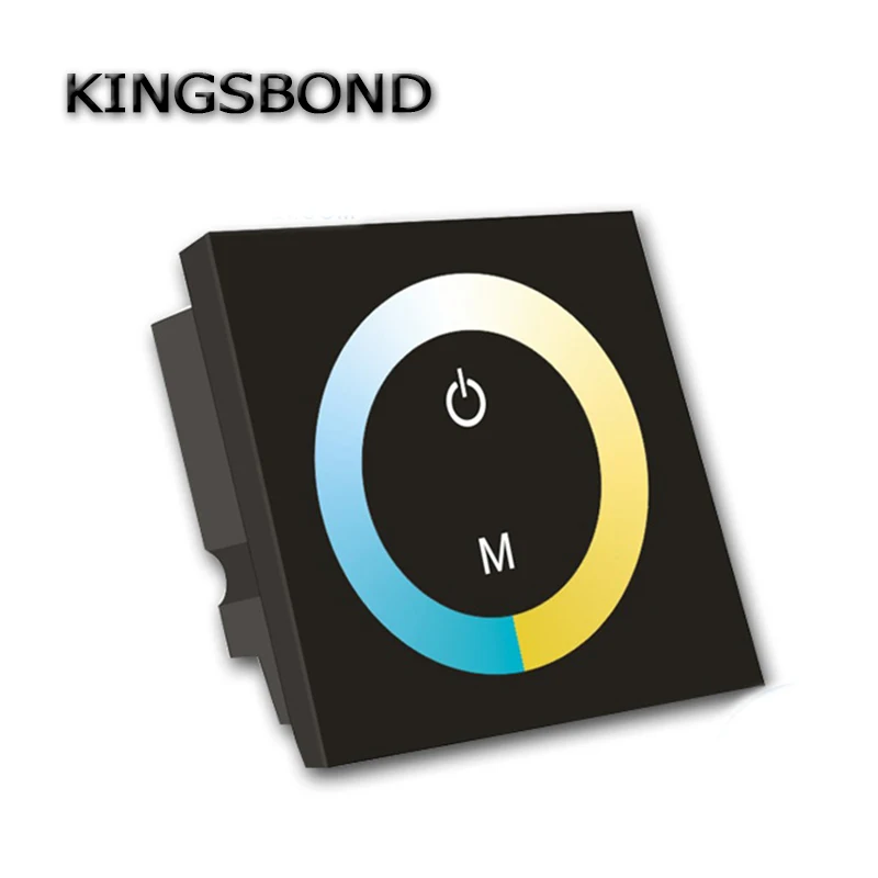 

Black CCT dimmer DC12V 24V 2 Channels 4A Channel Dual white CW/WW LED Touch Panel Color Temperature Controller