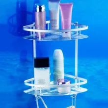 Kostenloser Versand Zwei Schicht Raum Aluminium Handtuch Waschen Dusche Basket Bar Regal Für Bad Rack Hohe Qualität Bad Zubehör