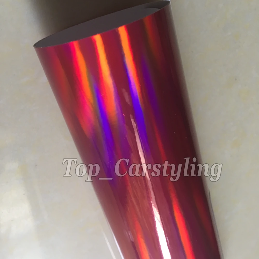 Red holographic chrome vinyl sticker wrap sheet 3M Avery Arlon Vinyl Sticker (4)