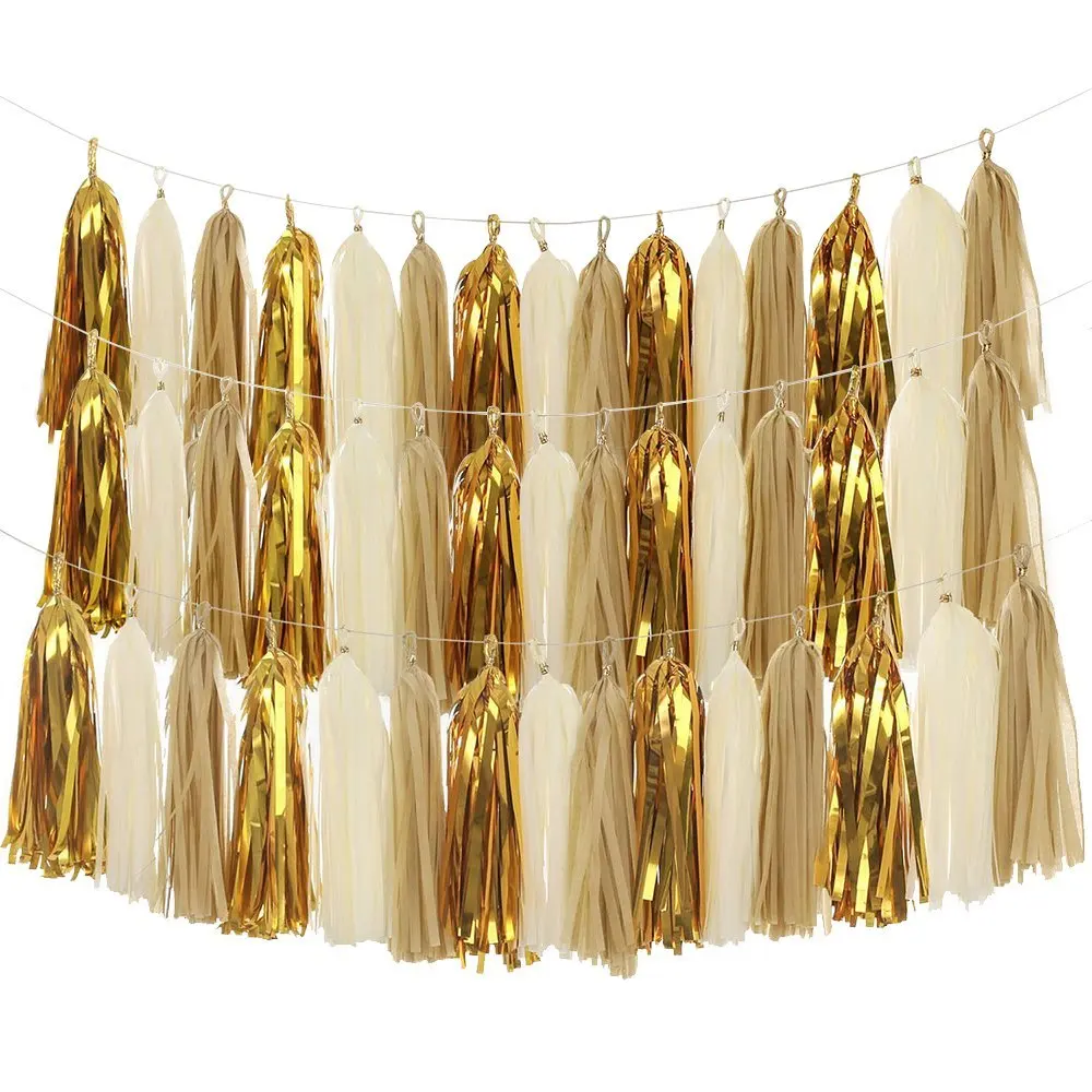 

Tassel Garland Banner Tissue Paper Tassels for Christmas, Baby Shower and Party Decorations, DIY Kits