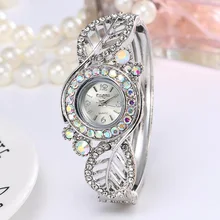 Brand Luxury Bangle Watch Ladies Crystal Flower Leaf Bracelet Women Lovely Gift Dress Quartz Watch Gold Plated Wristwatch Brand Luxury Bangle Watch Ladies Crystal Flower Leaf Bracelet Women Lovely Gift Dress Quartz Watch Gold Plated Wristwatch