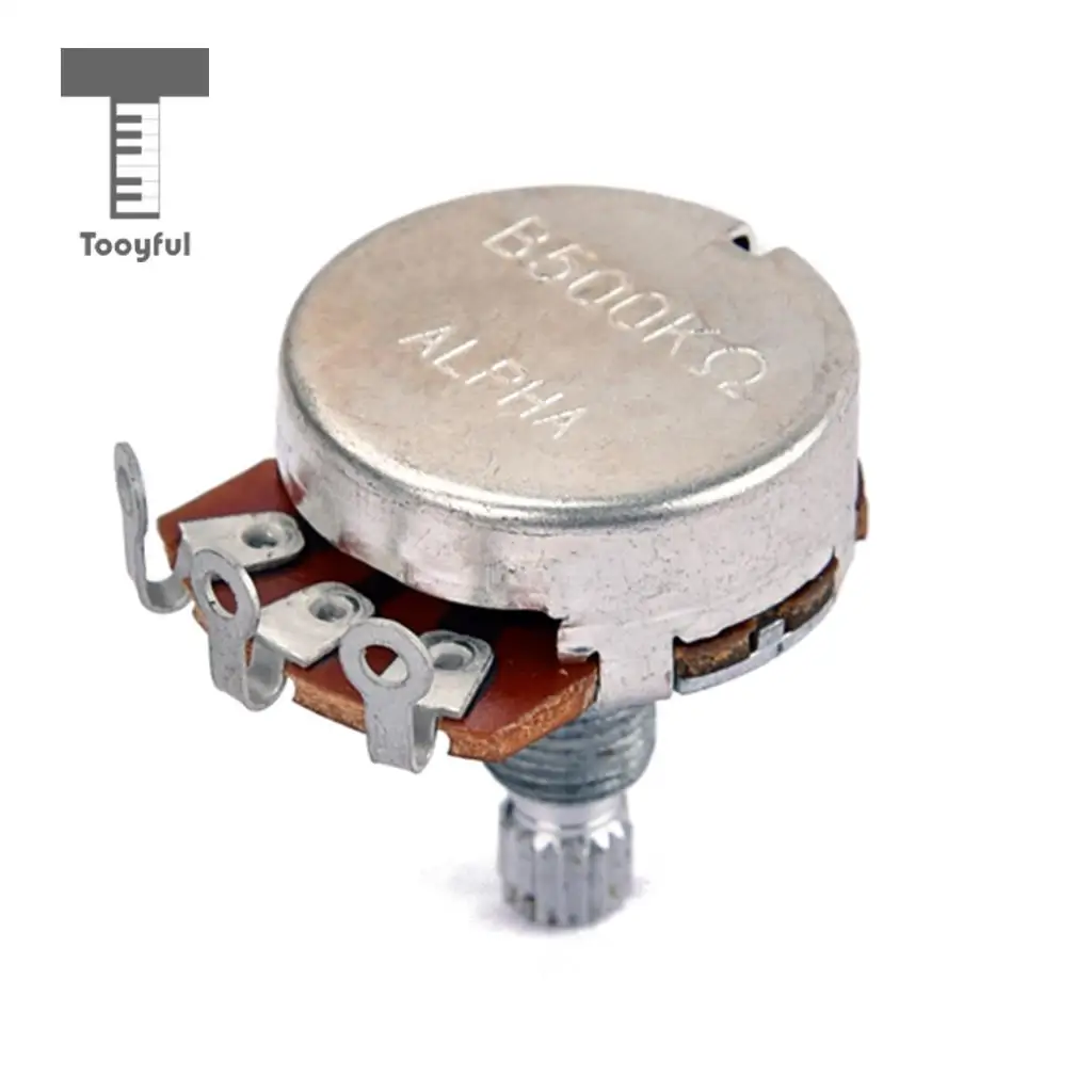 Tooyful 2 Pieces Taper B500K Potentiometer Audio Tone Pots 18mm Split Shaft for Electric Guitars Bass Parts 