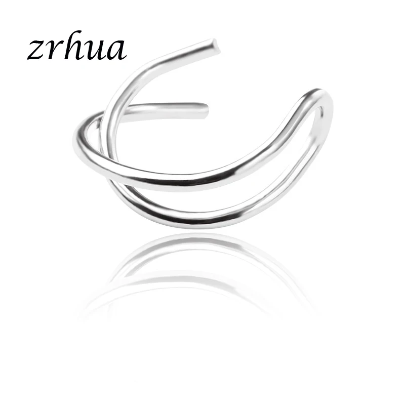 ZRHUA, новинка, полые серьги-клипсы для женщин, модные, металлические, прозрачные, простые серьги, элегантные, изящные, для девушек,, ювелирное изделие, подарок, одна штука