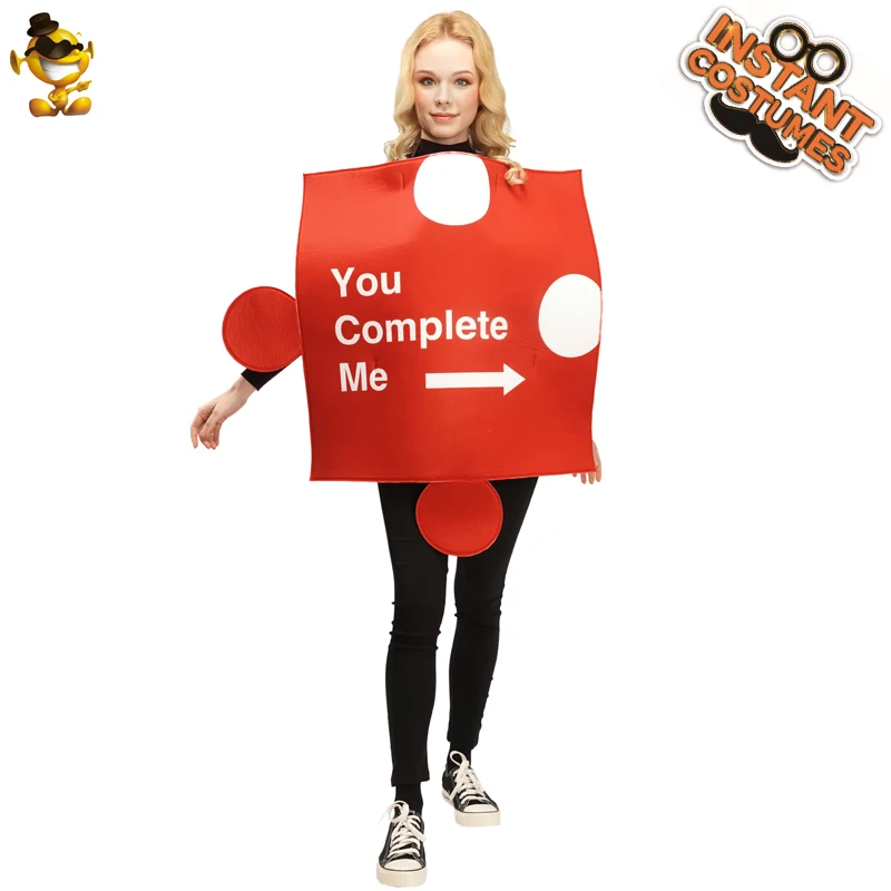 

Halloween women Puzzle Pieces Costumes Fancy Dress Red Tunic Costume