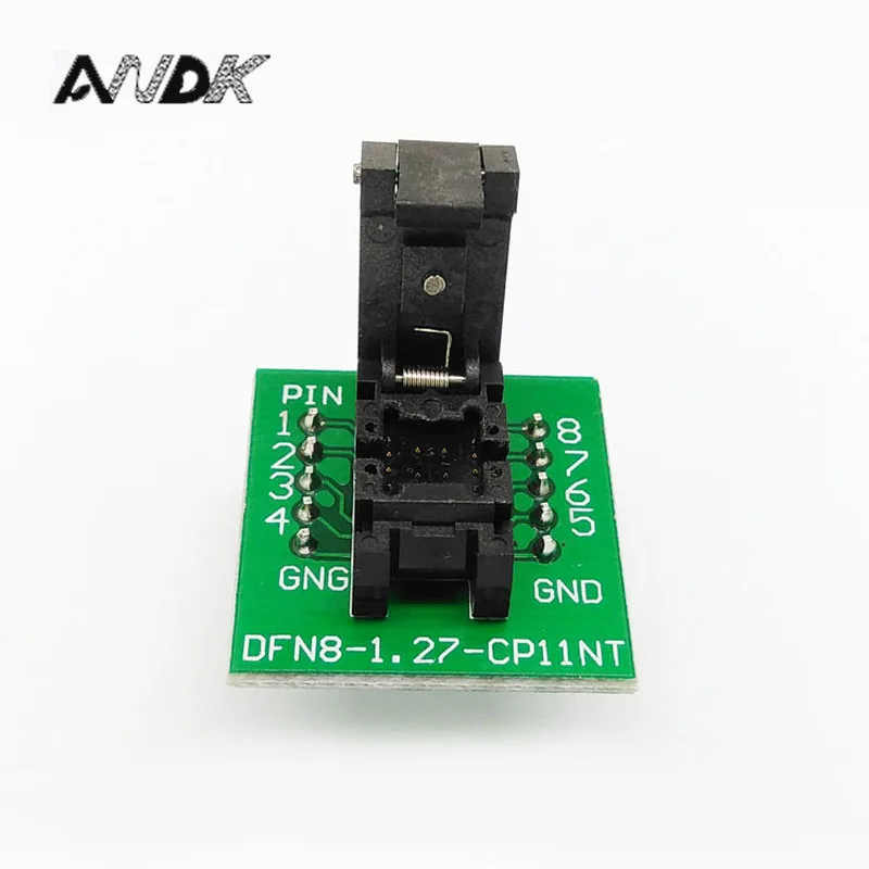 QFN8 DFN8 WSON8 Programming Socket Clamshell Test Adapter 0.5mm IC Body Size 2x2