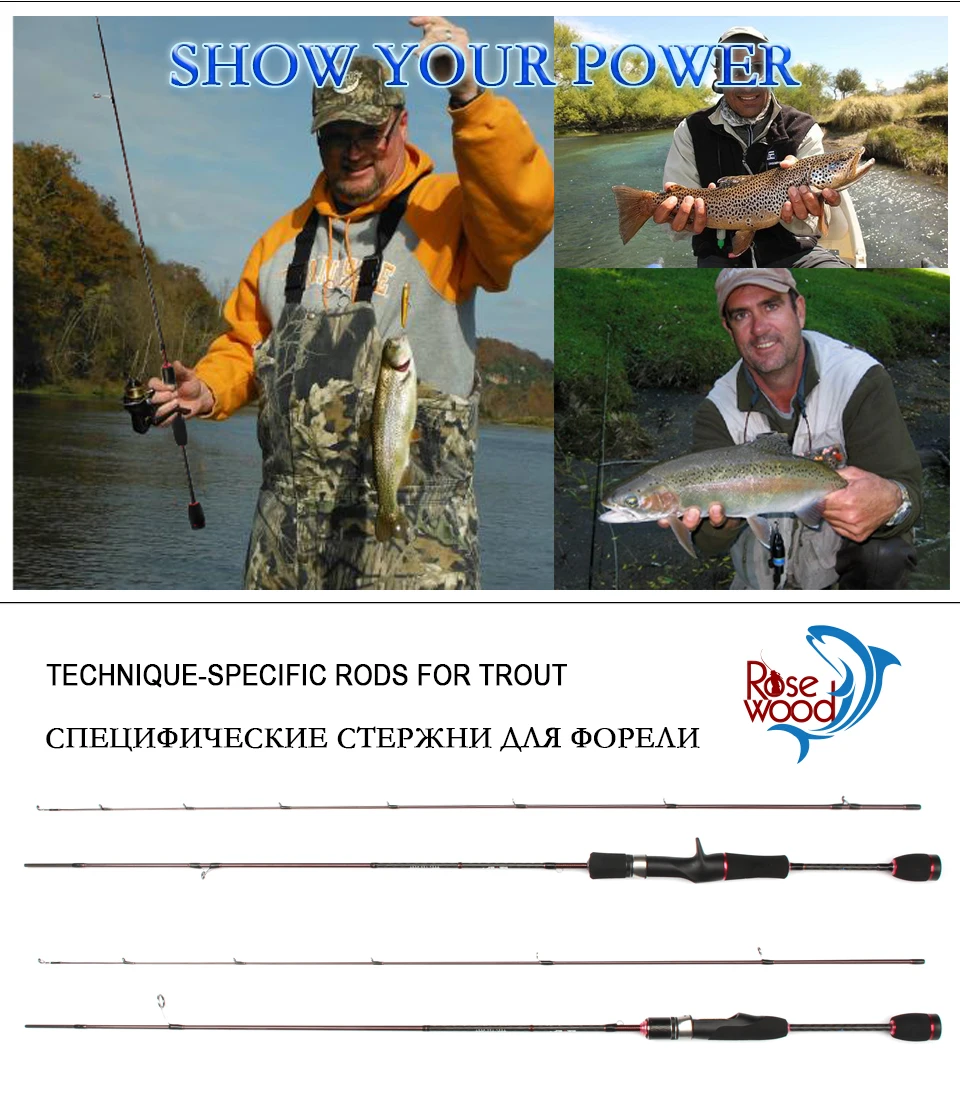 RoseWood 1.8m Travel Ultra Light Trout Rod, Fast Action Ul Fishing Rods Lure Weight 0.8-5g 0.5-4g For Fishing Trout Bass  (5)