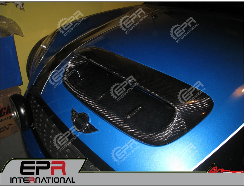 Для Mini Cooper S R56 2007~ карбоновая капот совок тип А глянцевая отделка VTX крышка капота воздухозаборник вентиляционное отверстие волокна тюнинговый канал