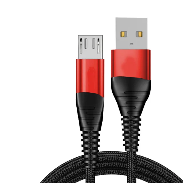 Suhach 2.4A микро USB кабель нейлон Быстрая зарядка USB кабель для передачи данных для samsung Xiaomi LG планшет Android мобильный телефон usb зарядный шнур - Цвет: Black