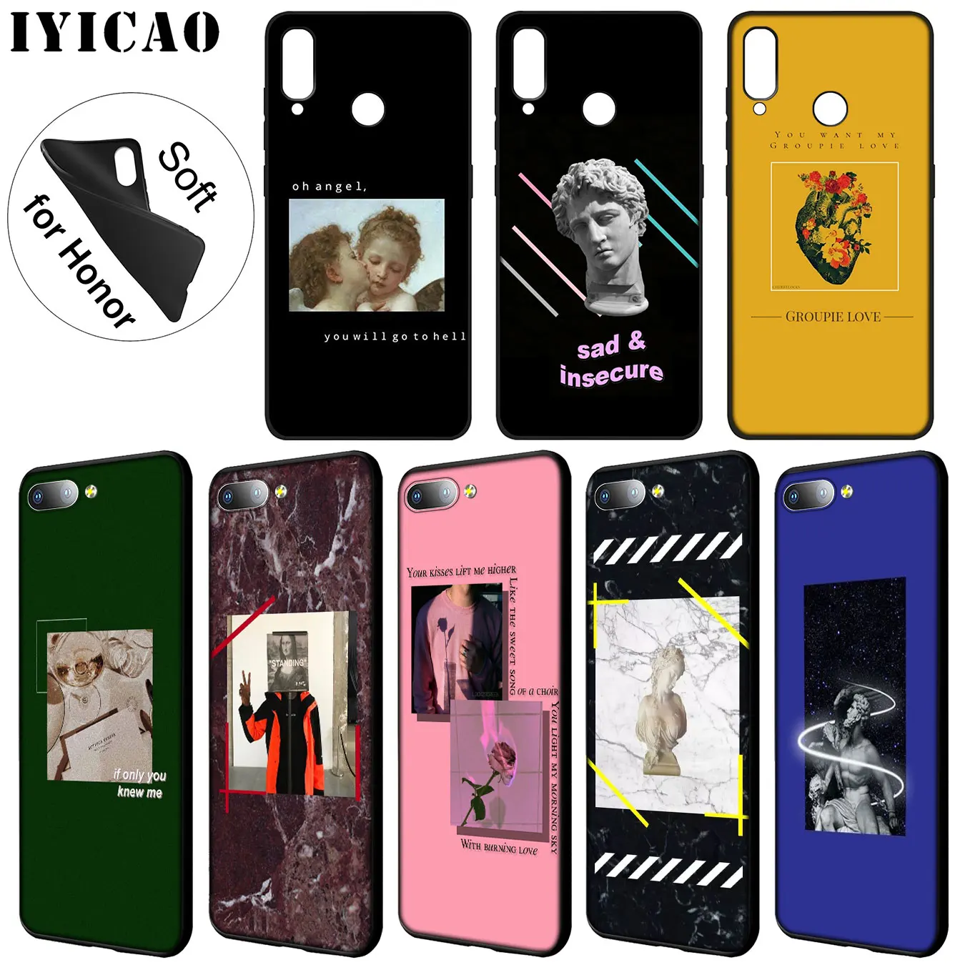 Great art aesthetic van Gogh Mona Lisa David love Case for Huawei Y9 Y7 Y6 Prime 2019 Honor 20 8C 8X 8 9 9X 10 Lite 7C 7X 7A Pro |