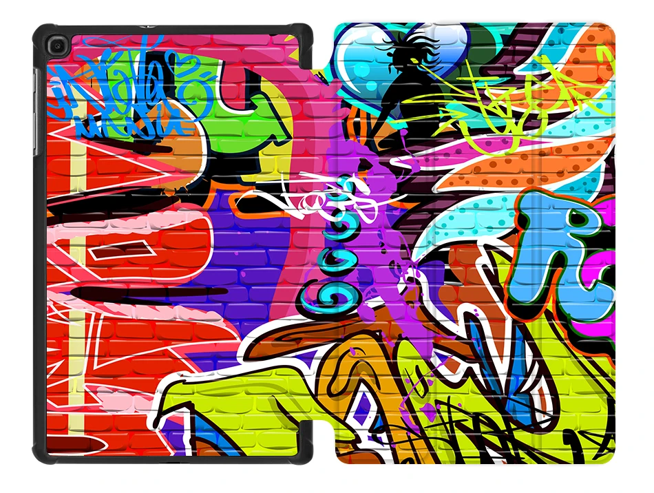 MTT Graffiti Case For Samsung Galaxy Tab A 10.1 inch SM-T510 T515 Slim PU Leather Flip Fold Stand Tablet Cover coque