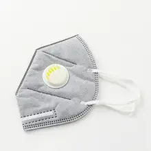 5 шт./компл. черный/белый Одноразовый Респиратор клапан с активированным углем анти-смог PM2.5 маска с дыхательным клапаном