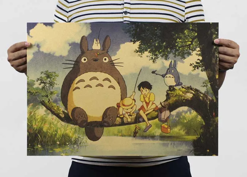 

Hayao miyazaki animation set My neighbor totoro adornment animated cartoon movie posters Posters paintings restoring ancient way