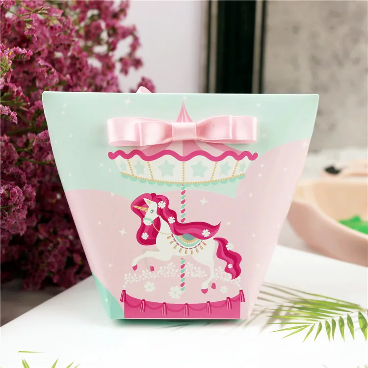 50pcs/lot unicorn Candy Box Wedding Favors Gifts Candy Paper Box Party Supplies Bonbonniere Baby Shower Birthday Party Candy Box