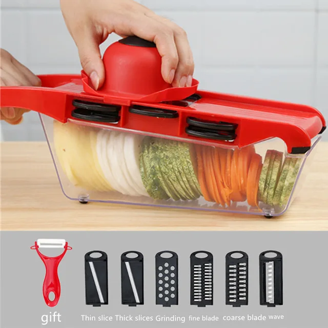 New Round Vegetable Cutter Mandoline Slicer Potato Carrot Grater Slicer with 3 Stainless Steel Blade Nut Shredder Kitchen Tools - Цвет: type 2