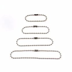 50pcs/lot 10/12/15/20CM 2.4mm Ball Bead Chains Fits KeyRing/Key Chain/Dolls/Label Hand Tag Connector DIY Jewelry