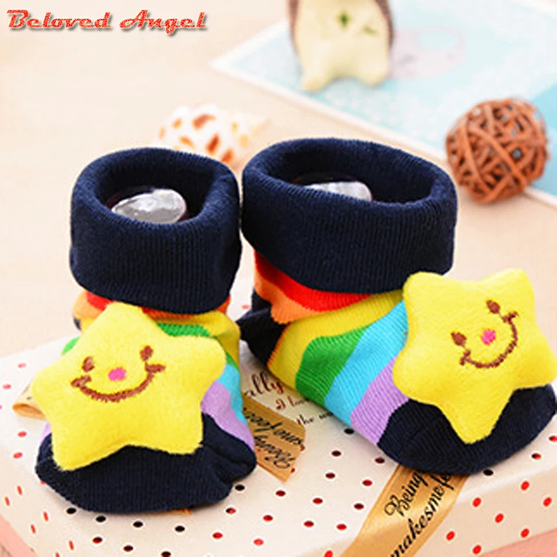 Носки для новорожденных, хлопковые нескользящие спортивные детские носки для девочек и мальчиков, унисекс, носки для детей 0-18 месяцев, яркие цвета