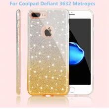 Для CoolPad вызывающе 3632 MetroPCS градиент Цвет Bling Блеск Блестящий чехол Hybrid 3 в 1 случаях Бесплатная доставка DHL