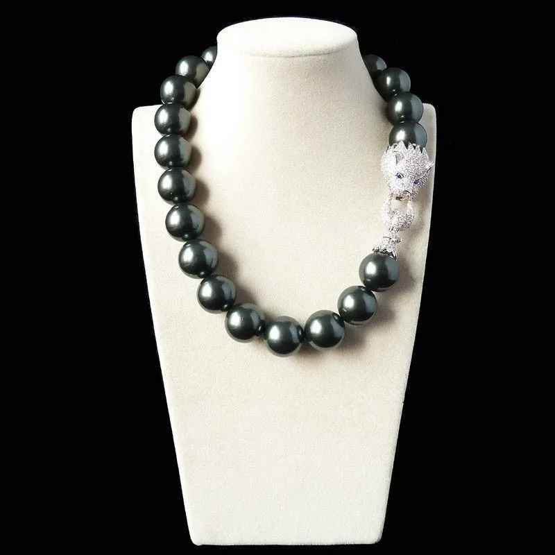 Miss-charm-Jew809-AAA-19-18mm-black-green-shell-pearl-inlay-zircon-leopard-head-LUXURY-necklace
