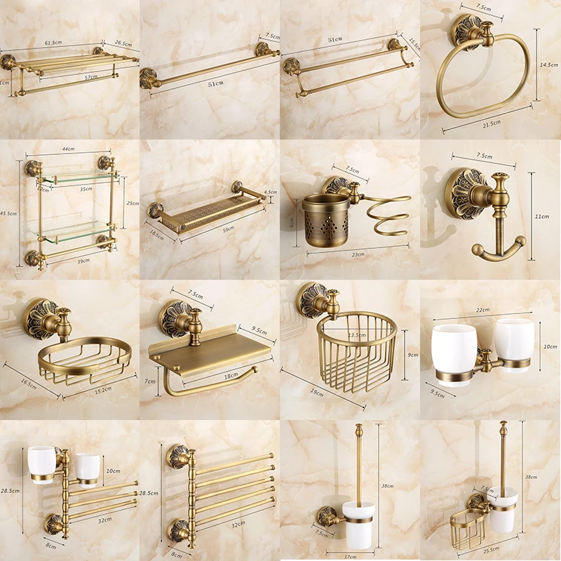 Prateleira de Vidro com Barra Barra de Toalha do Banheiro Fixado na Parede Prateleira de Vidro Duplo de Toalha do Banheiro Lavatório Dois Tiers da Temperado Acabamento Antique Bronze 22 barra de toalha, lavatório dois níveis vidro