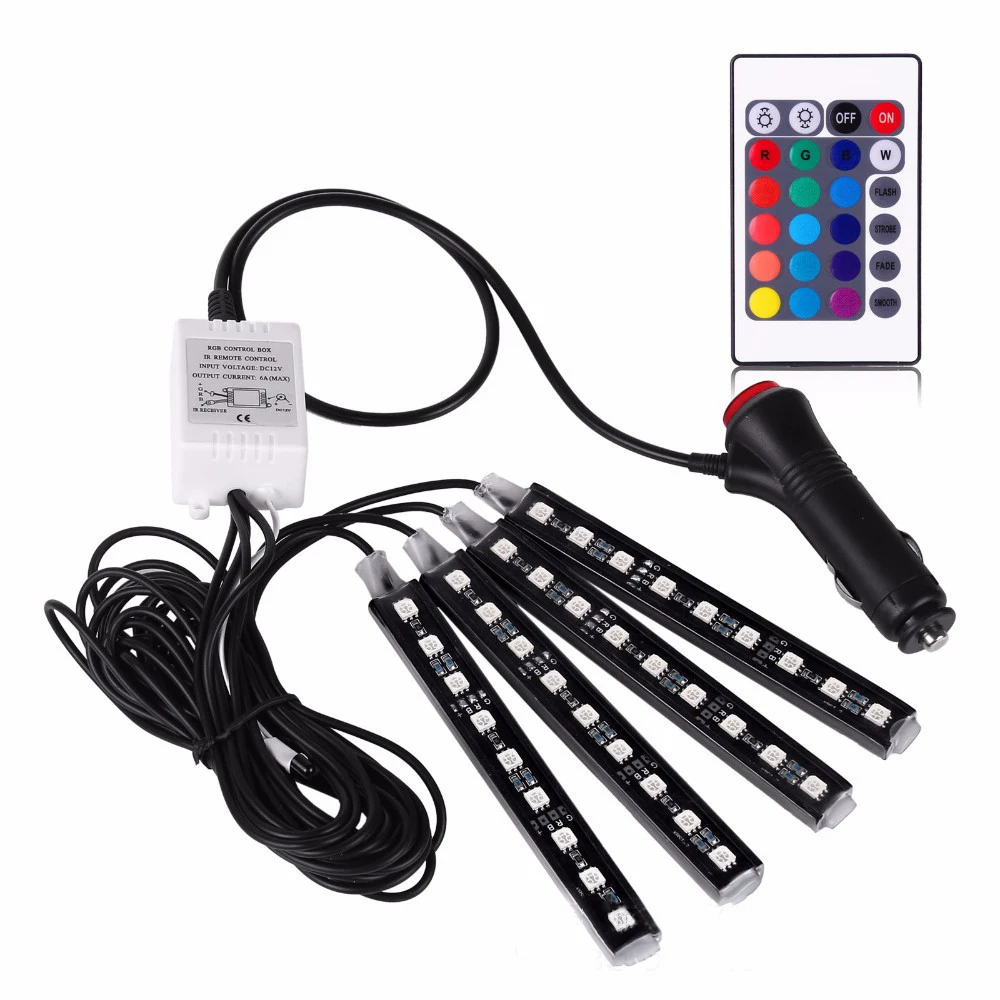 Светодиодная лента RGB для автомобиля 4 шт. 10 Вт SMD5050|Светодиодные ленты| |