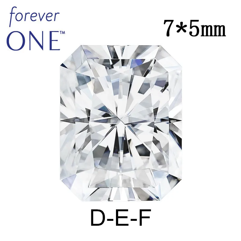 Сертификация Radiant Cut Moissanite Loose Gemstone Charles Colvard Forever One 1 CT Carat VS D EF бесцветный алмаз